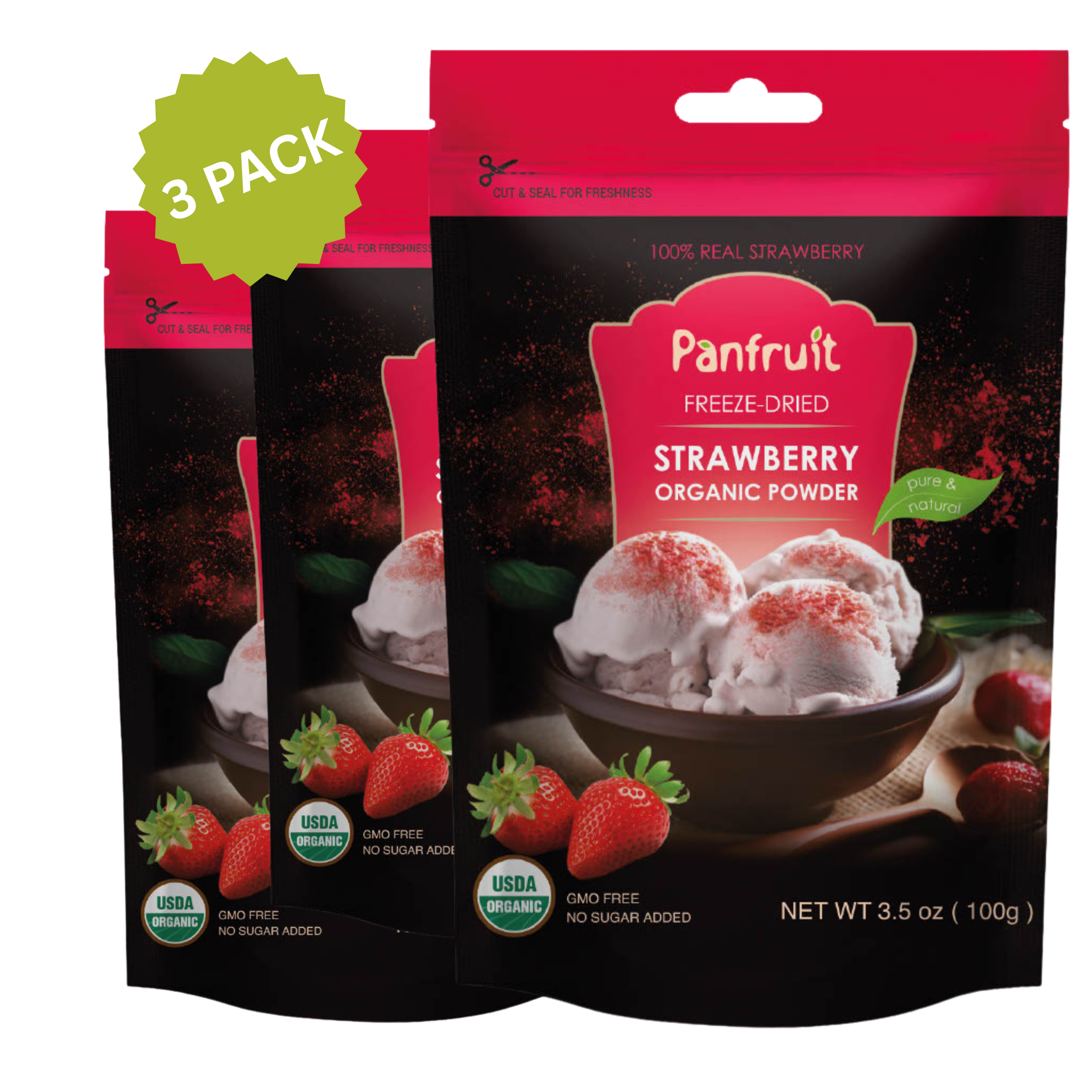 Strawberry Organic Powder (3 Pack)