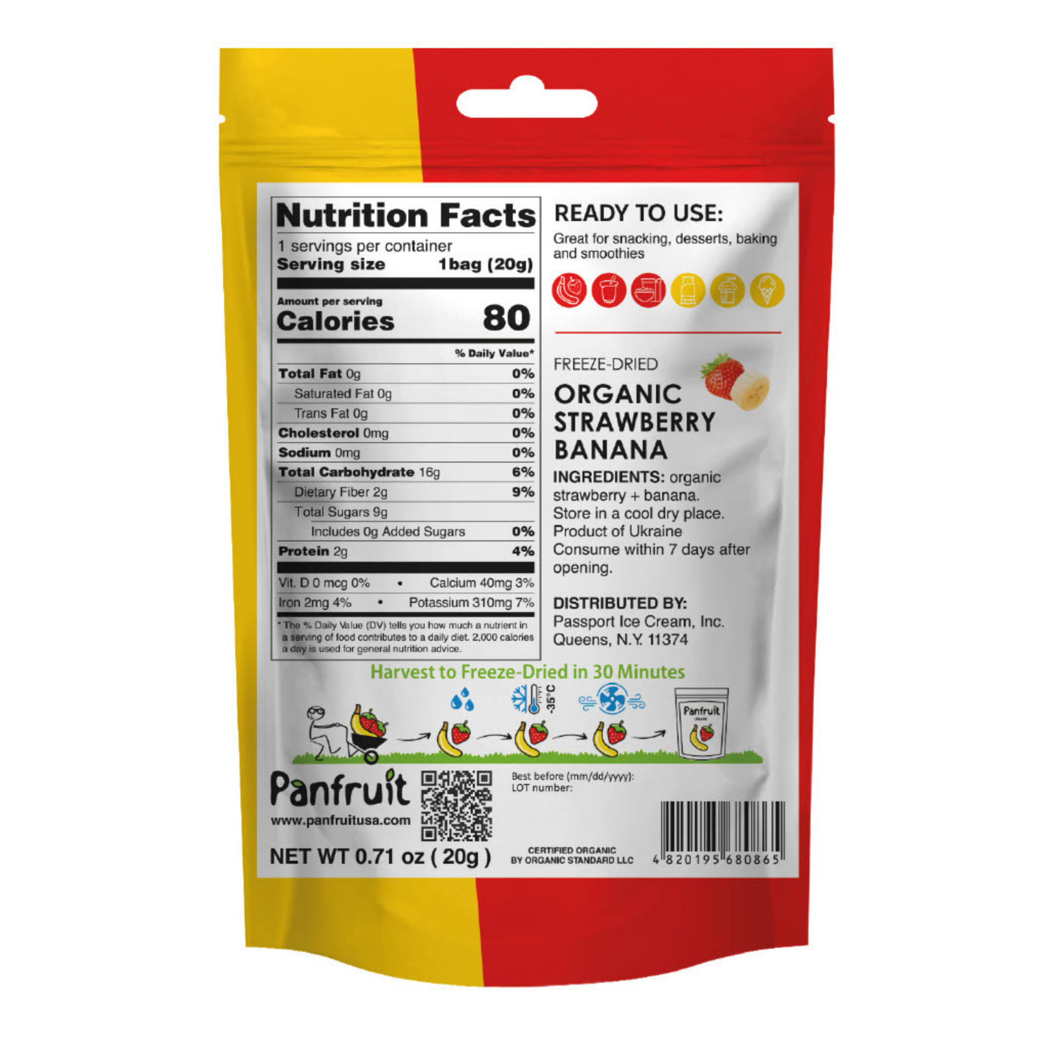 Organic Strawberry & Banana – Freeze Dried (4 Pack)