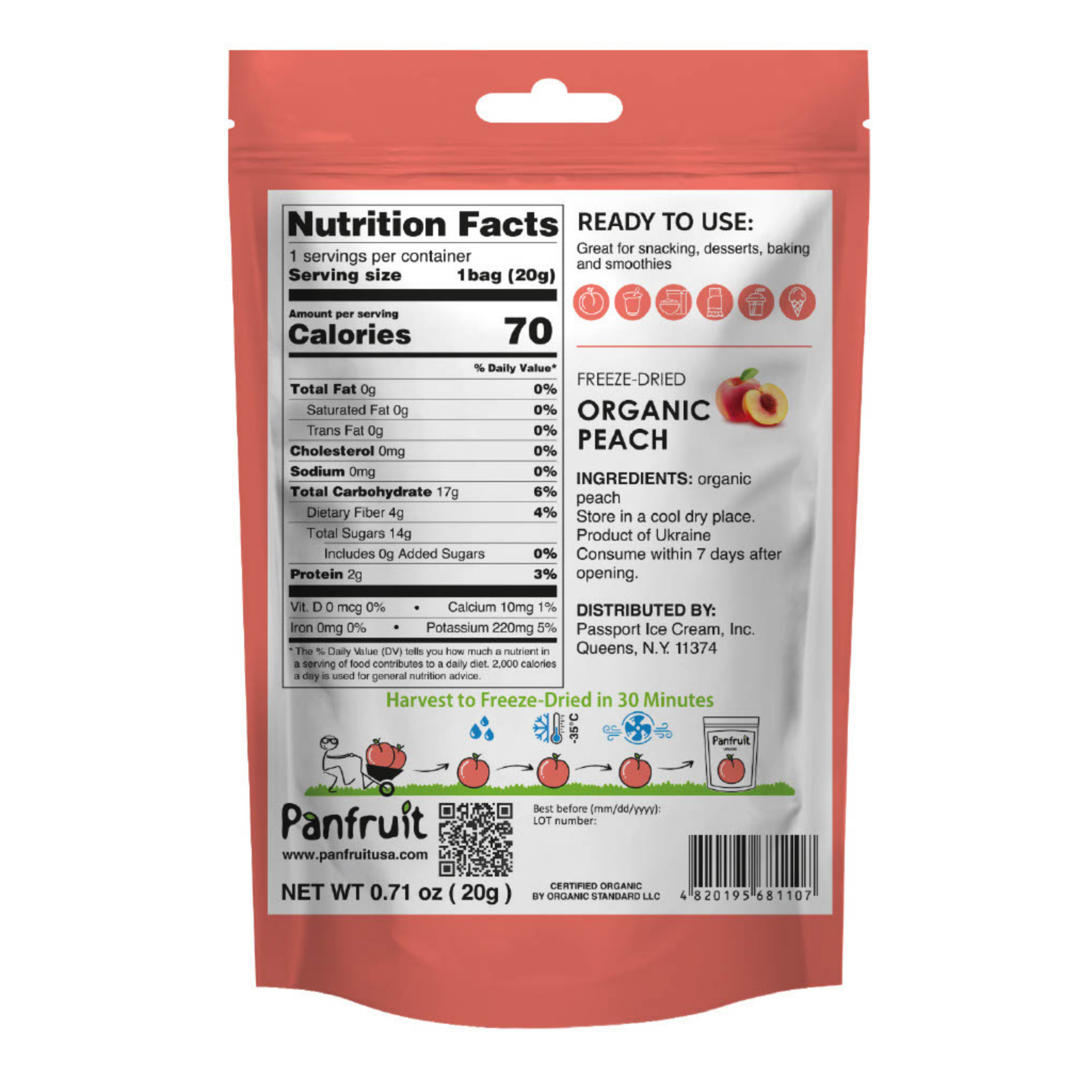 Organic Peach – Freeze Dried (4 Pack)