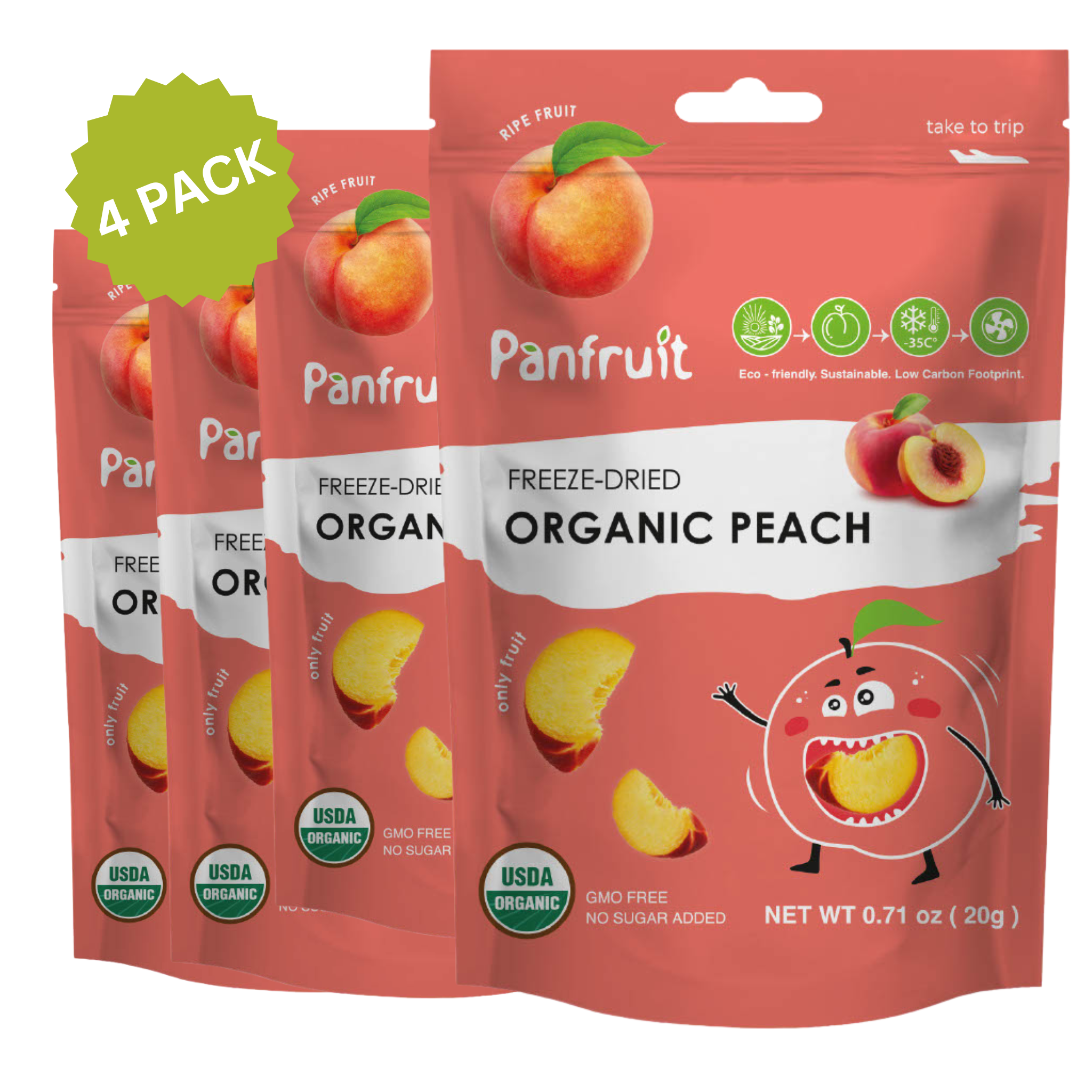 Organic Peach – Freeze Dried (4 Pack)